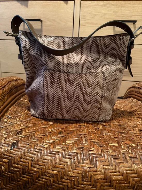 Joy Susan Python Print Hobo Bag w/ Removable Insert Crossbody Vegan Leather - Picture 4 of 5